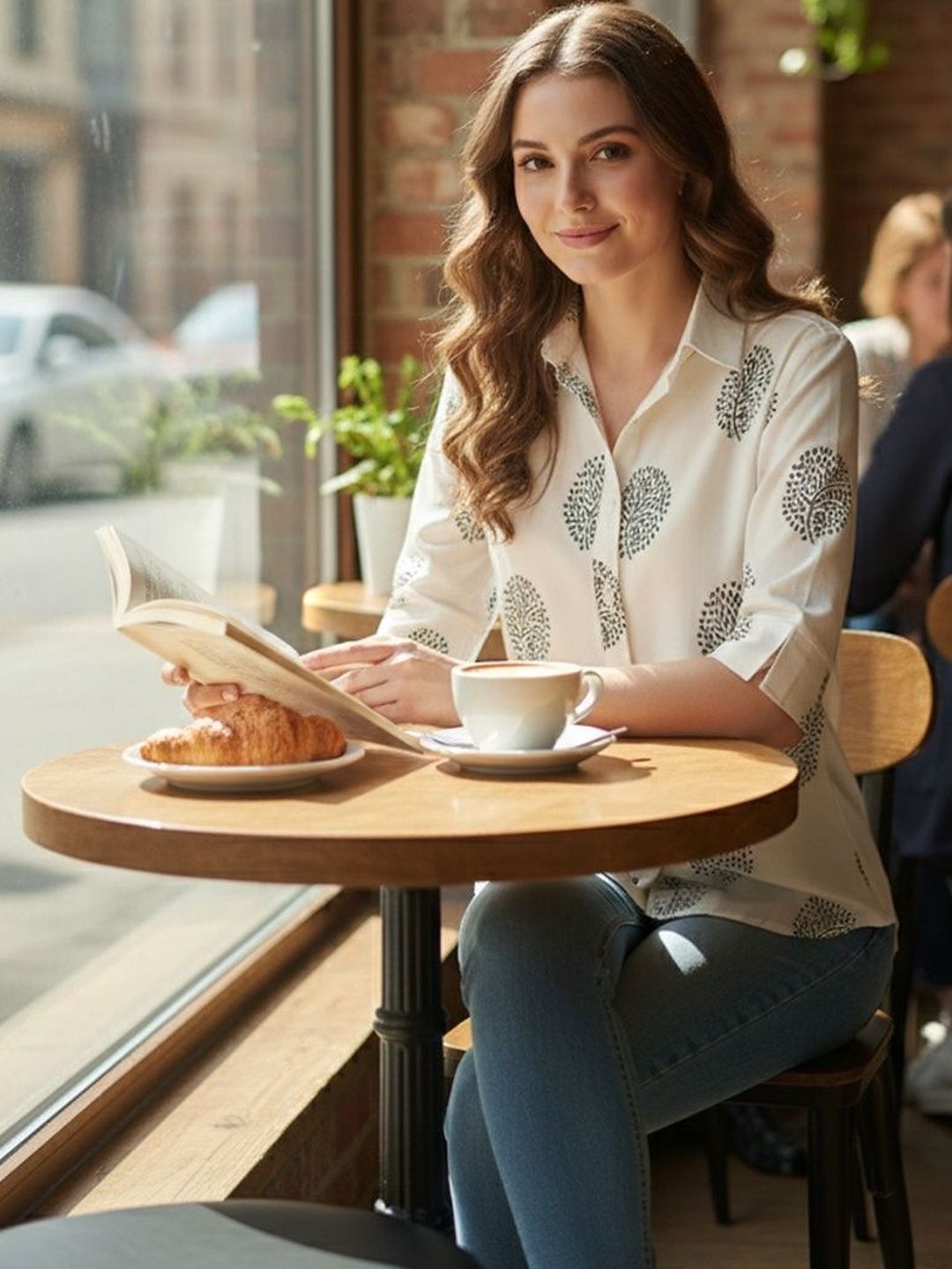 GENZILOOKS Print Cotton Blend Shirt Style Top-picture-20