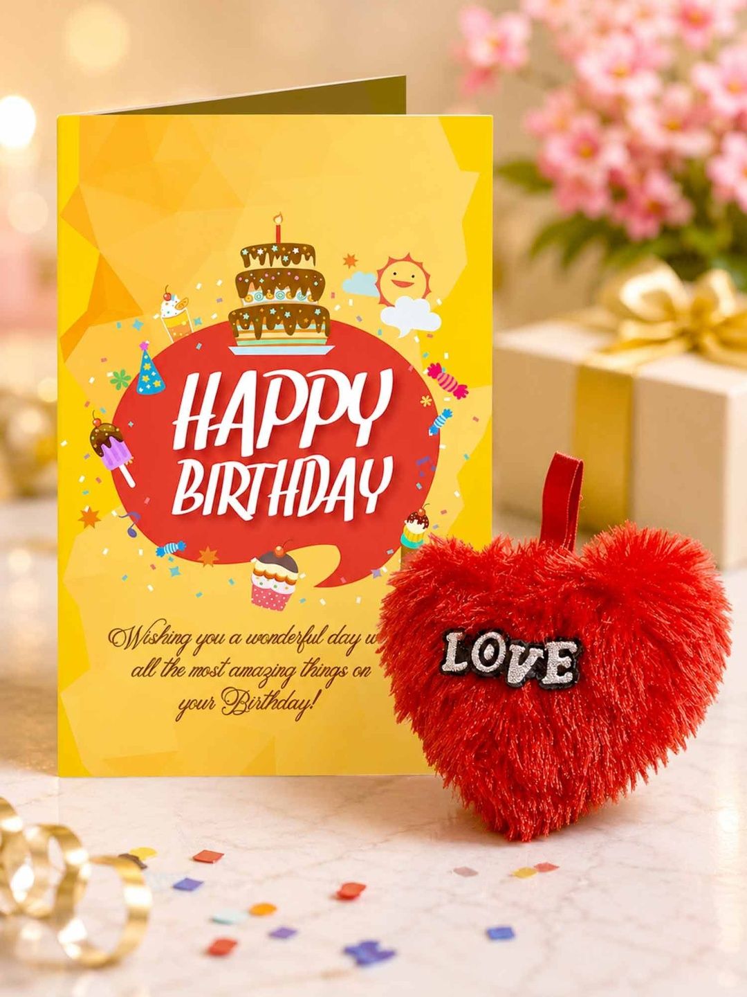 GIFT MY PASS 2-Pieces Yellow & Red Printed Birthday Gift Set-image-25