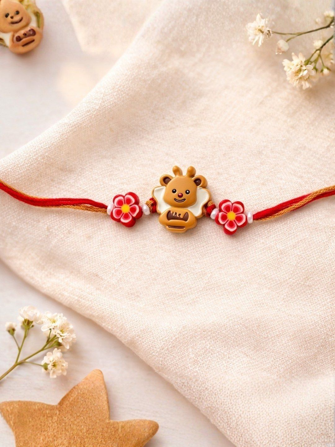 I Jewels Cute Deer Cartoon Kids Rakhi with Roli Chawal & Raksha Bandhan Card-picture-33