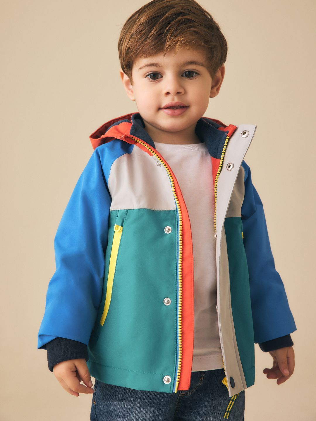 NEXT Boys Colourblocked Water Resistant Hooded Tailored Jacket-picture-35