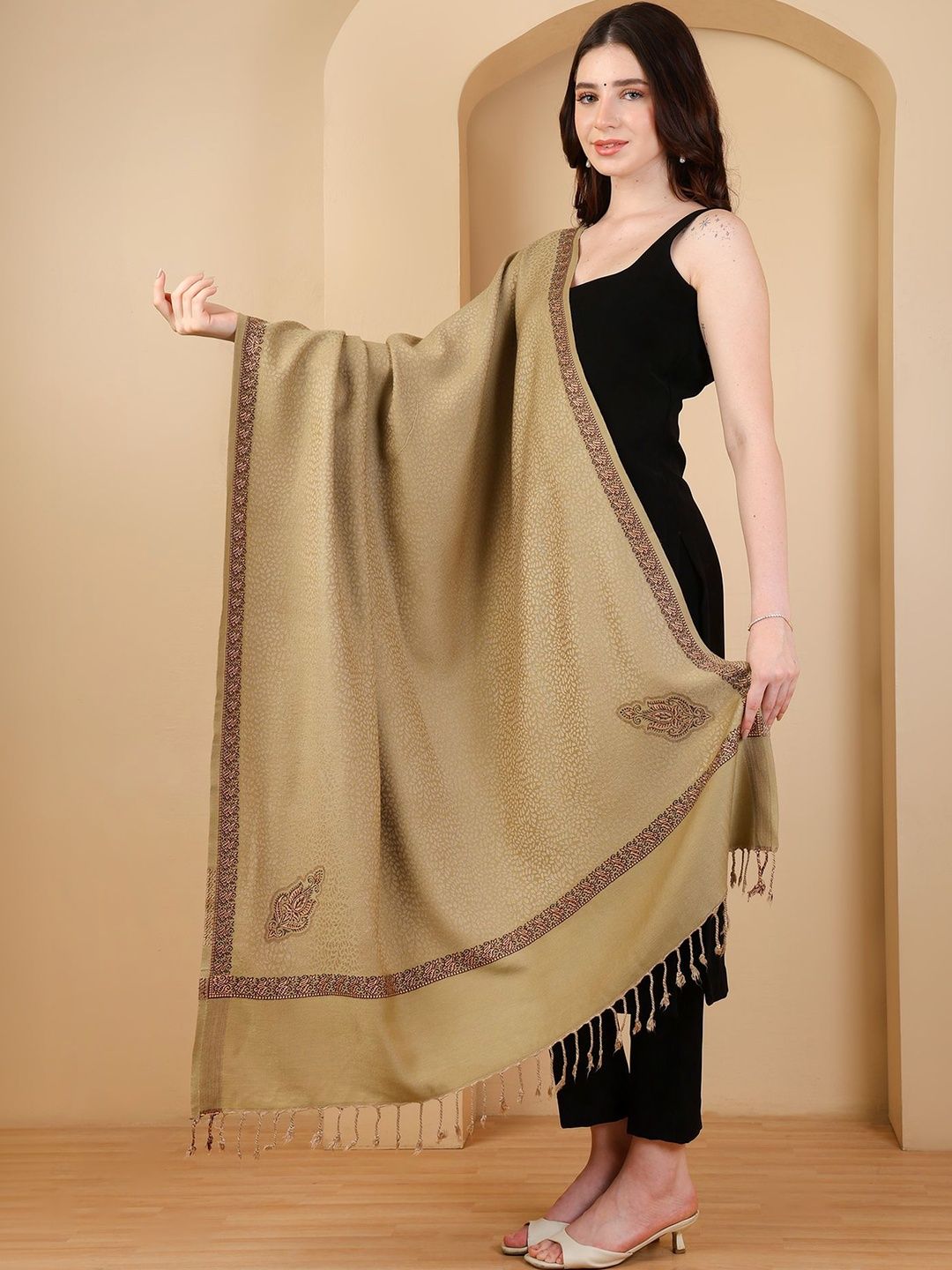Qalabella Women Woven Design Shawl-picture-12
