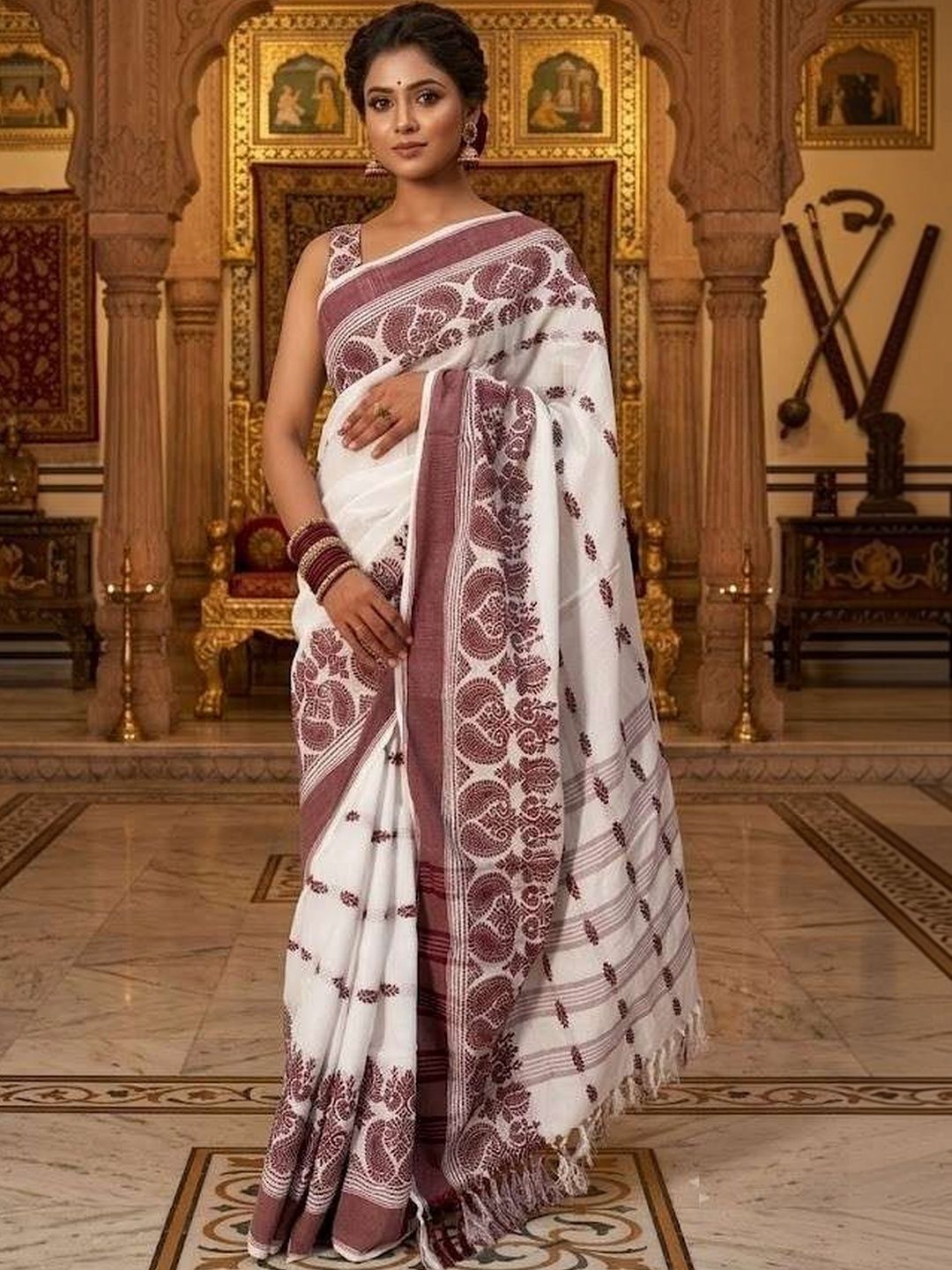 Shopeezy Tex Fab Woven Design Khadi Saree-picture-30