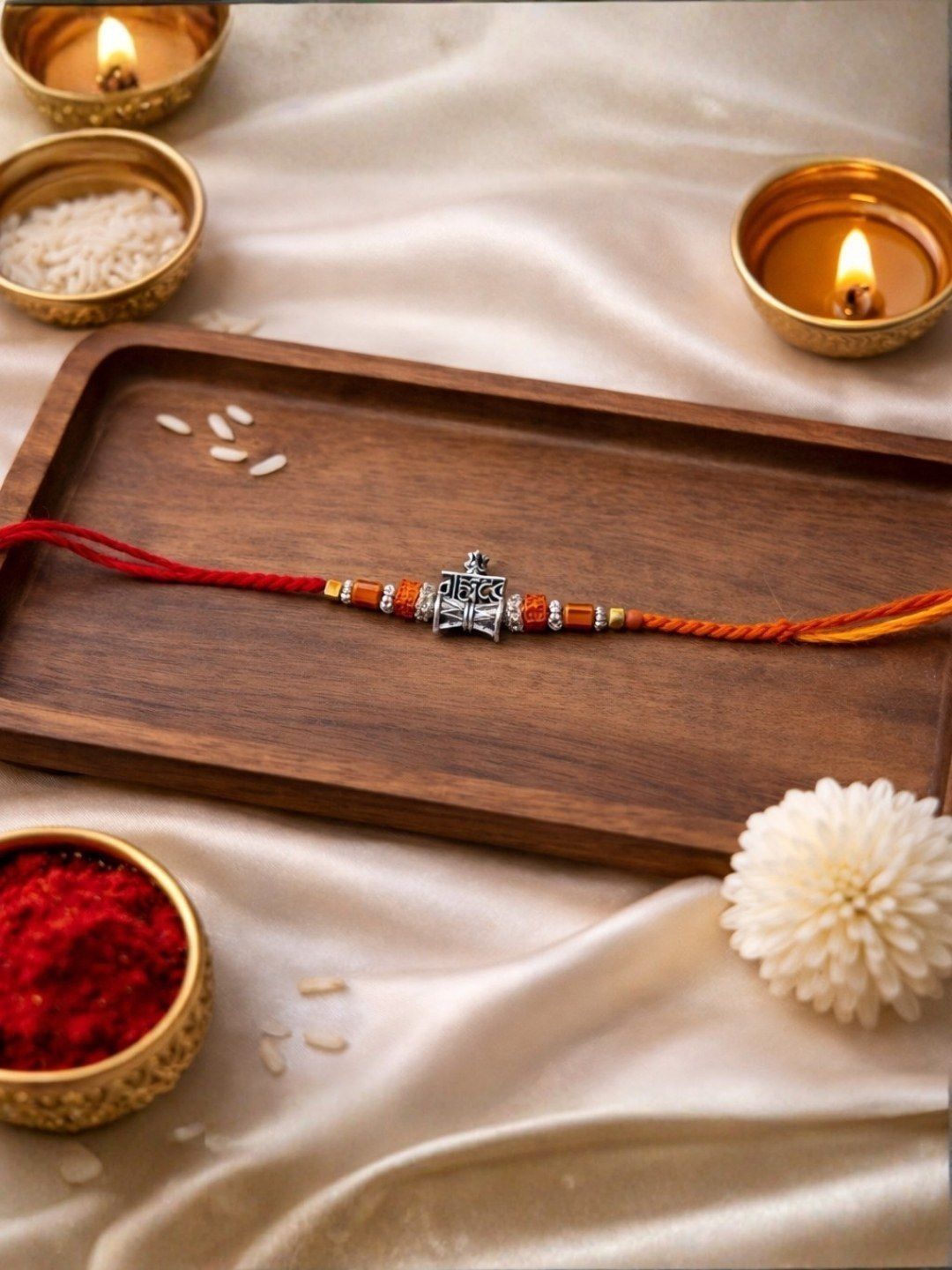 I Jewels Men Lord Shiva Damru Thread Rakhi with Roli Chawal & Raksha Bandhan Card-picture-23