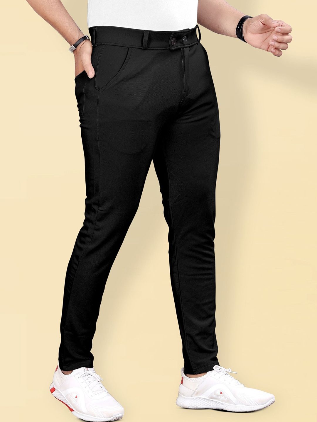 CHROVEL Men Slim Fit Easy Wash Trousers-image-10