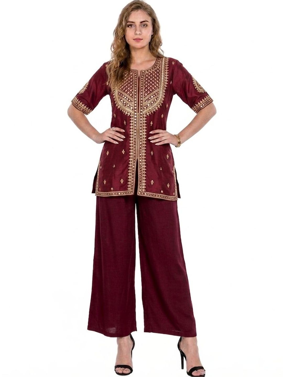 SRISARAS Women Ethnic Palazzos-image-44