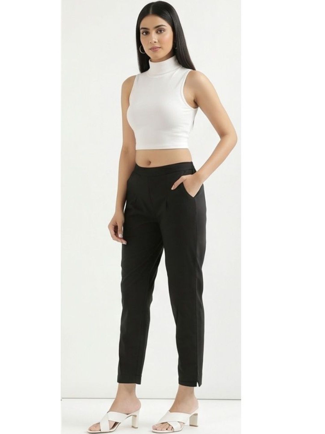 PXS Women Relaxed Easy Wash Pleated Trousers-picture-23