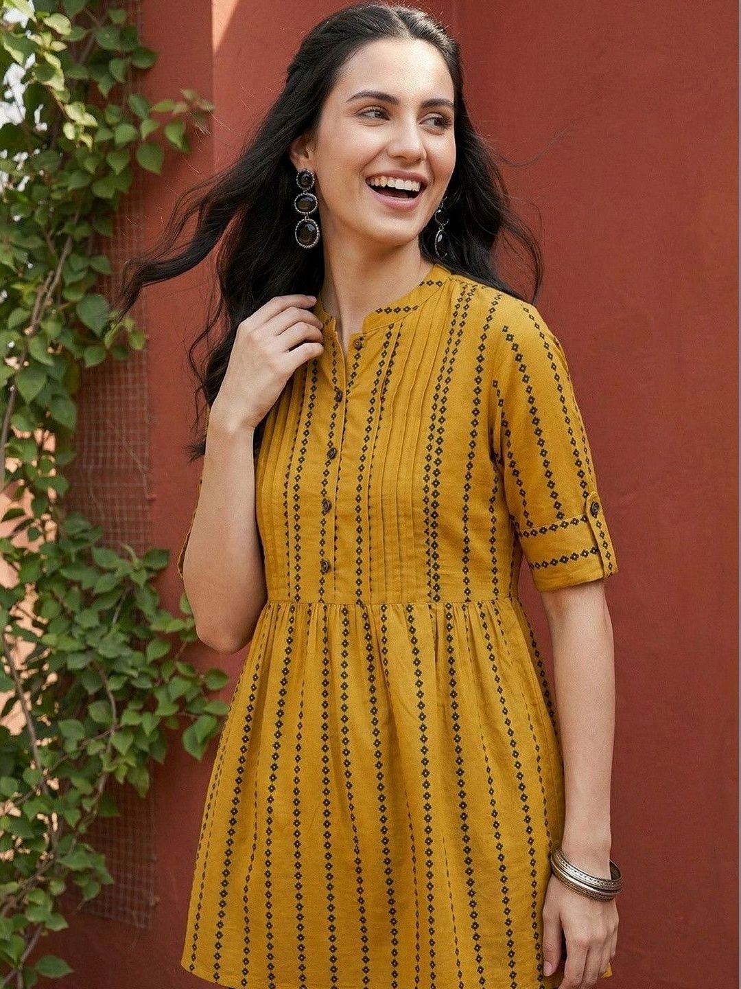 Anouk Geometric Printed Pure Cotton Panelled Kurti-image-31