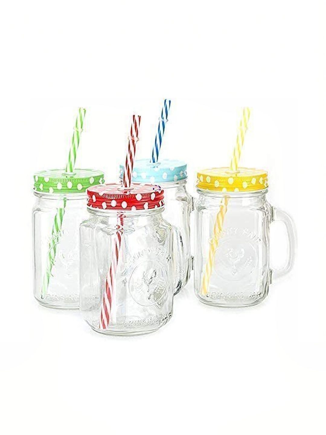 V Bright Multicoloured Printed Glass Transparent Mugs Set of Cups and Mugs-image-32