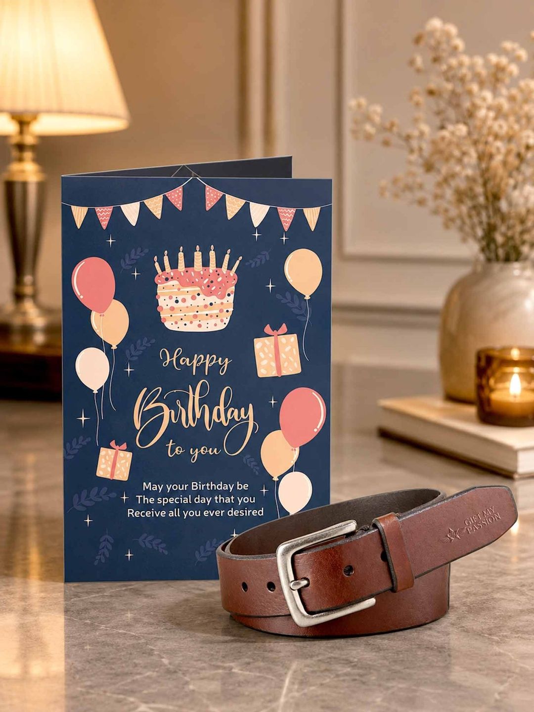 gift my passion GIFT MY PASS 2-Pieces Blue & Brown Printed Birthday Gift Set-picture-33