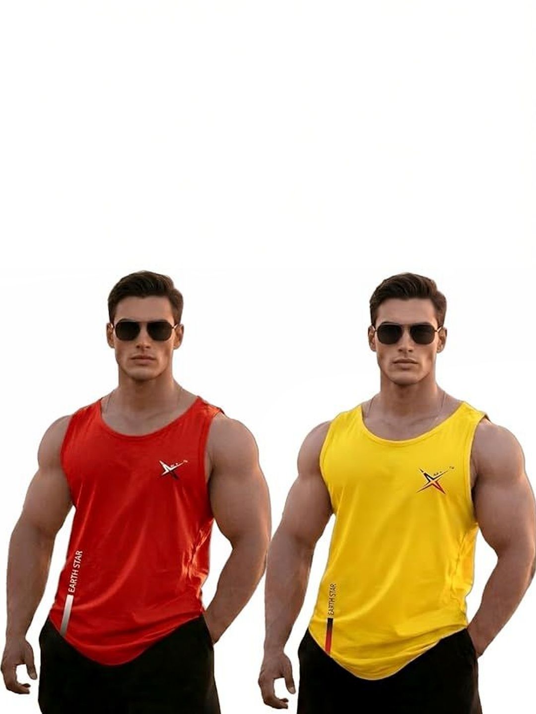 EARTH STAR Printed Cotton Gym Vest-picture-12
