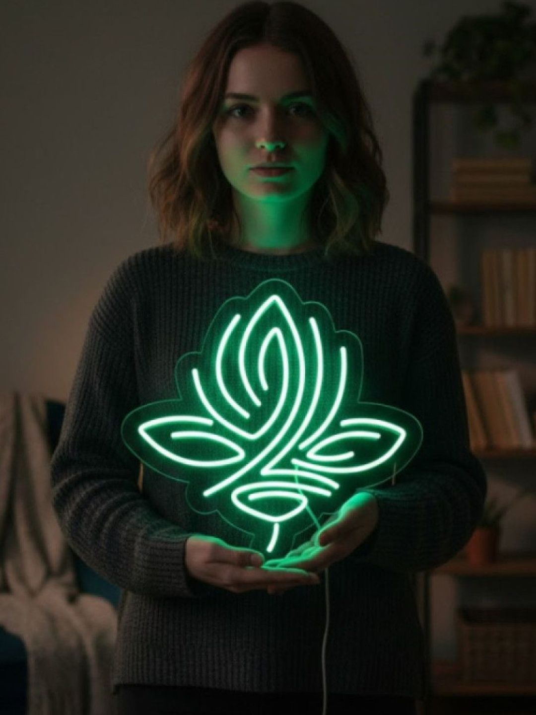 Custom Neon Leaf Design Sign-picture-21