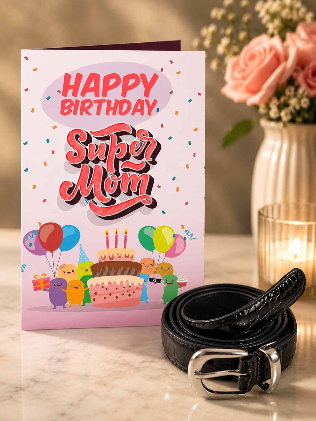 gift my passion GIFT MY PASS 2-Pieces Pink & Black Printed Mom Birthday Gift Set-picture-58