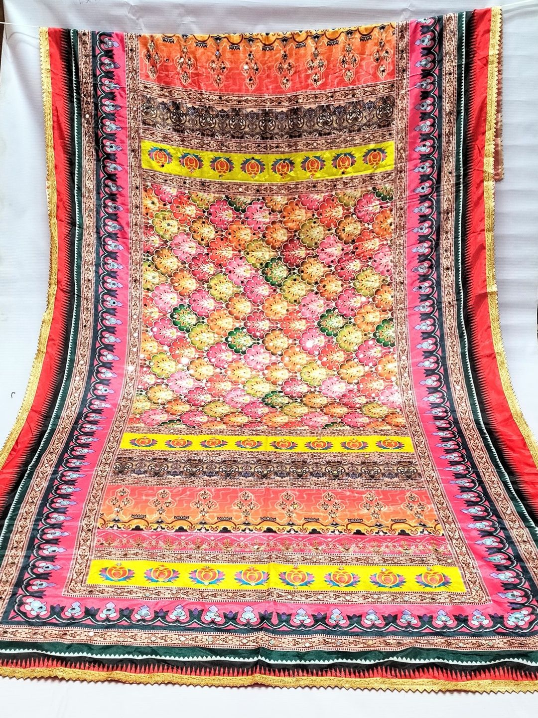 NAYE RANG Ethnic Motifs Printed Art Silk Dupatta with Mirror Work-picture-21