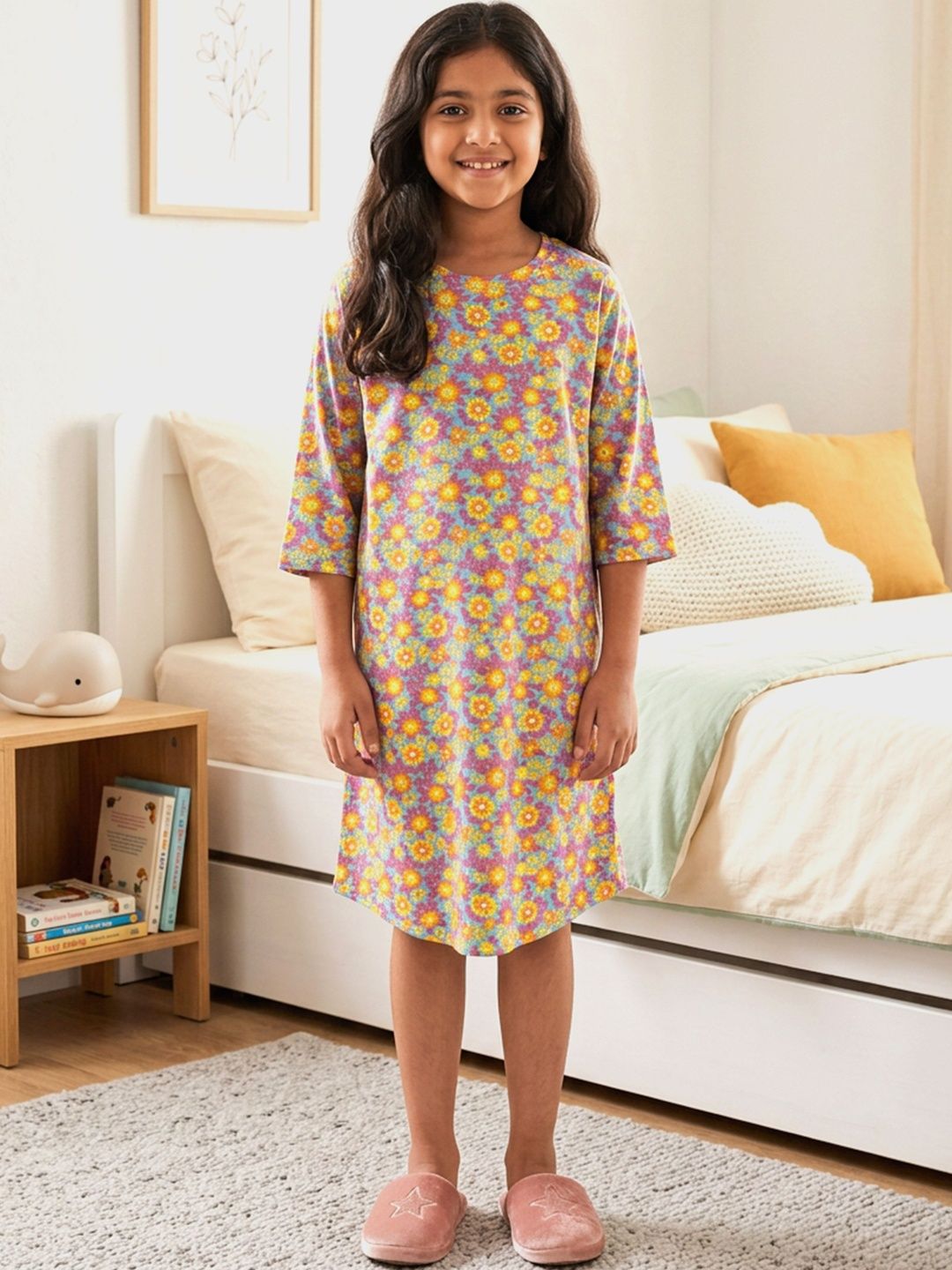 KiddoPanti Girls Printed Nightdress-picture-24