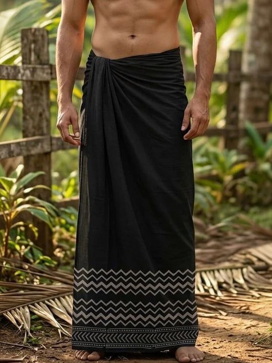 CRYSTAL HEAL Men Printed Cotton Blend Dhoti Dhotis-picture-36