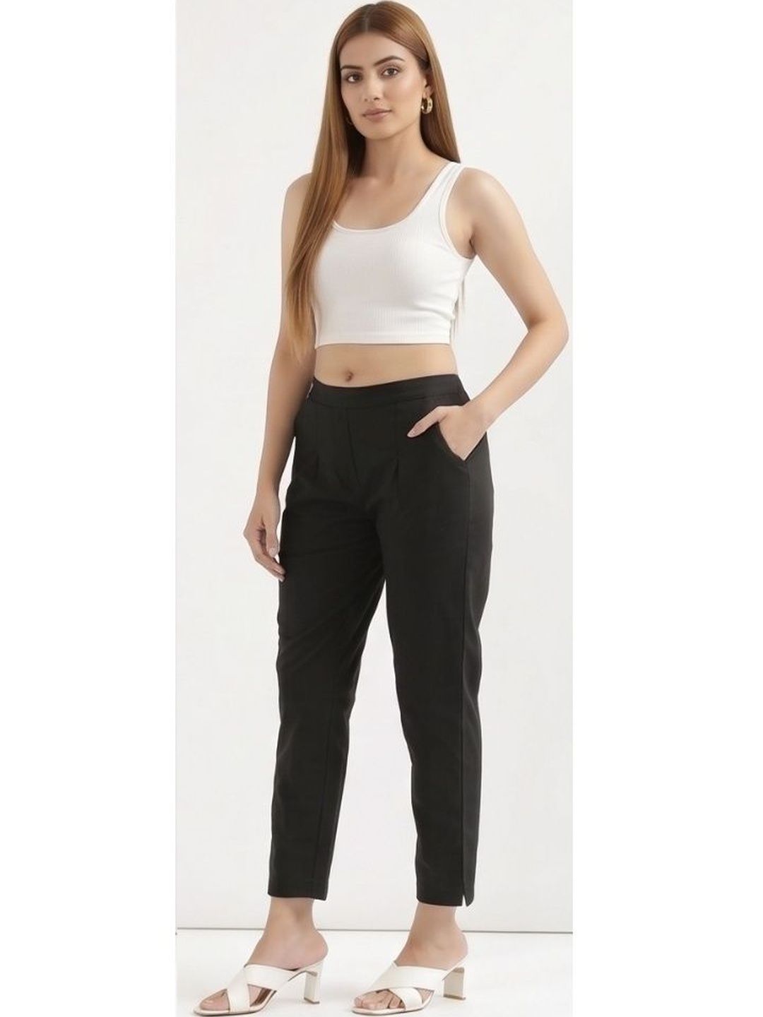 PXS Women Relaxed Easy Wash Pleated Trousers-picture-27