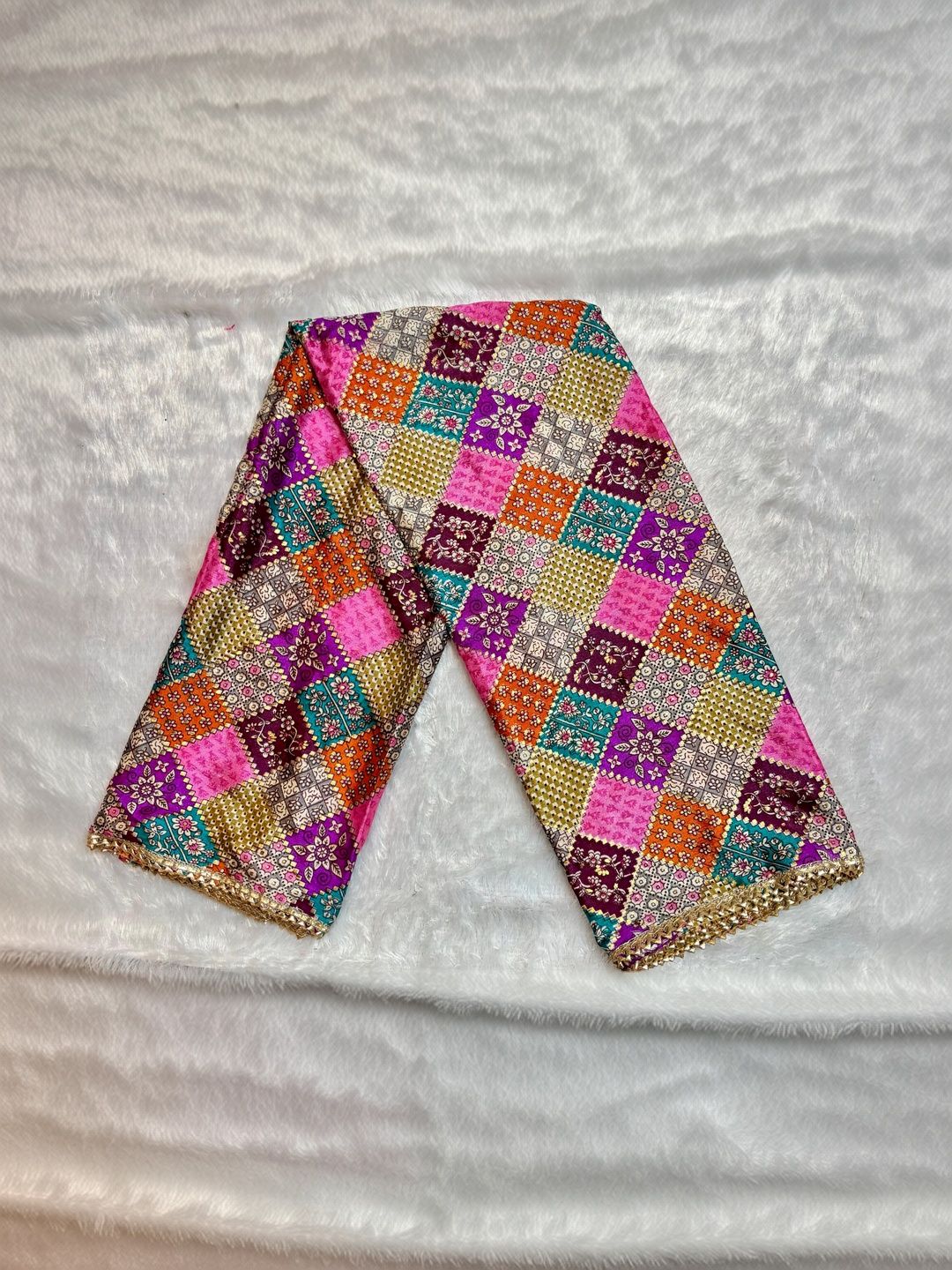NAYE RANG Ethnic Motifs Printed Art Silk Foil Print Dupatta with Gotta Patti-picture-29