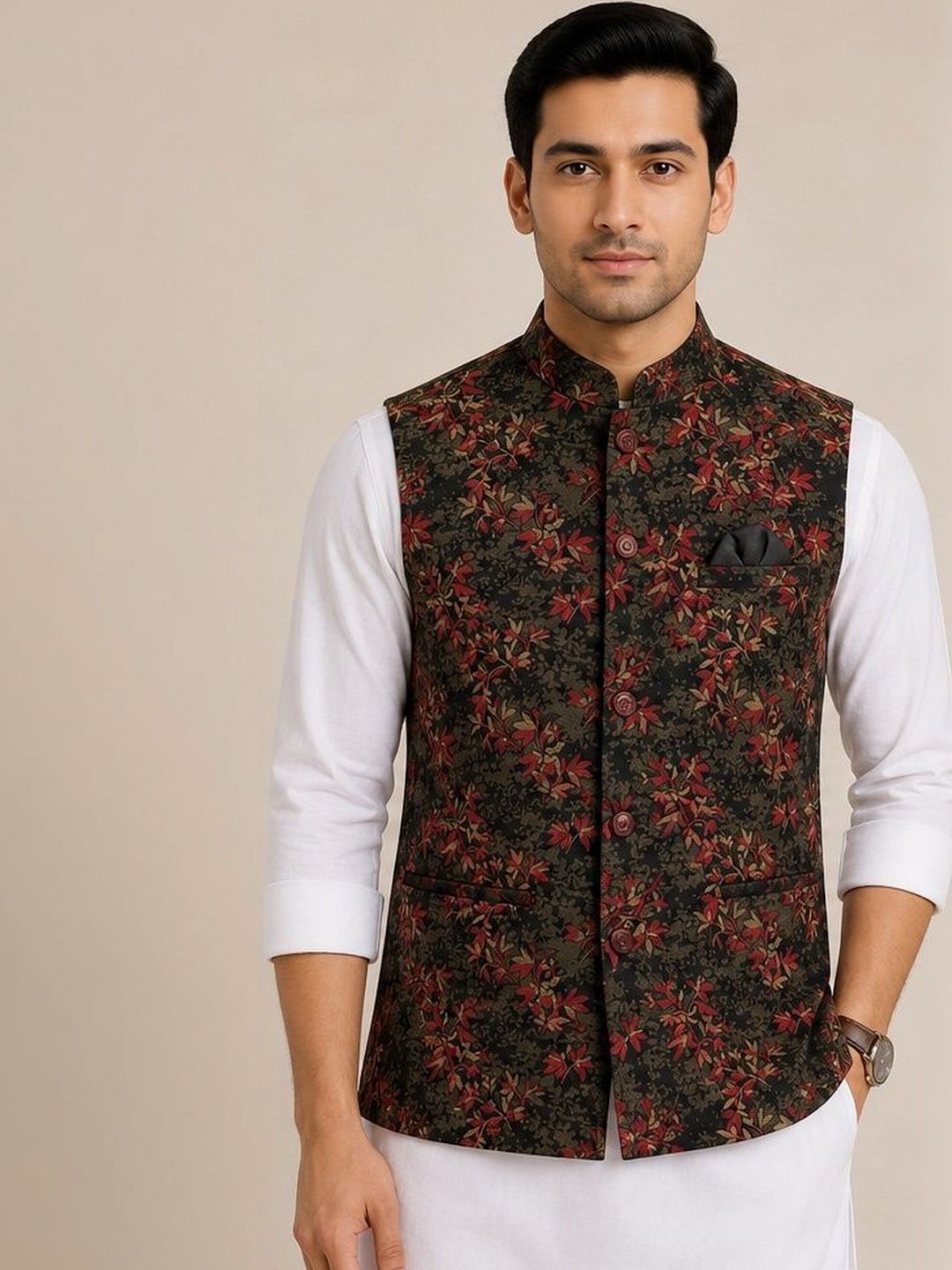 EPSI Printed Velvet Satin Nehru Jackets-picture-40