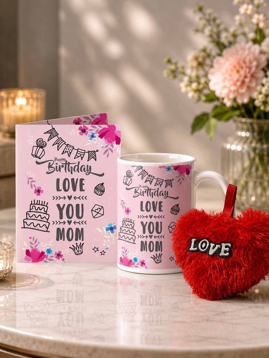 GIFT MY PASS 3-Pieces Pink & Black Printed Mom Birthday Gift Set-image-15