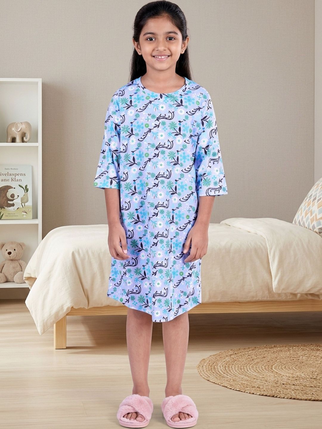 KiddoPanti Girls Printed Nightdress-picture-36