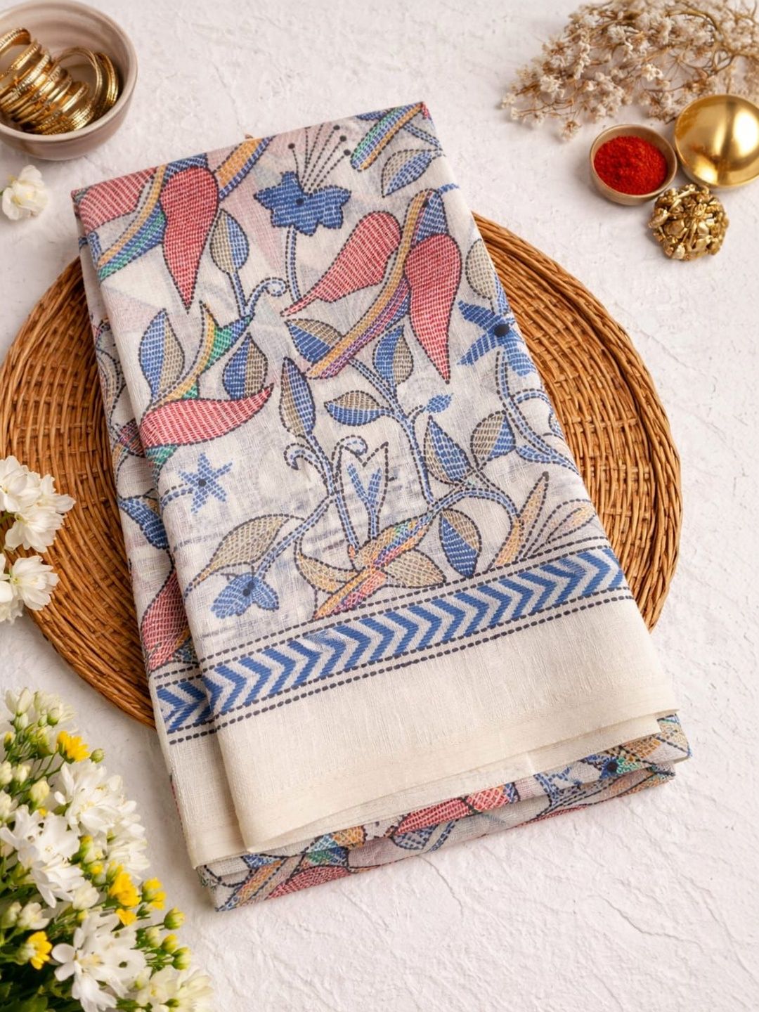 SAHINA DUPATTA Ethnic Motifs Printed Art Silk Block Print Dupatta-picture-20