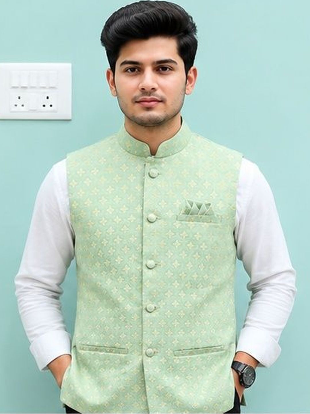 EPSI Self Design Nehru Jackets-image-19