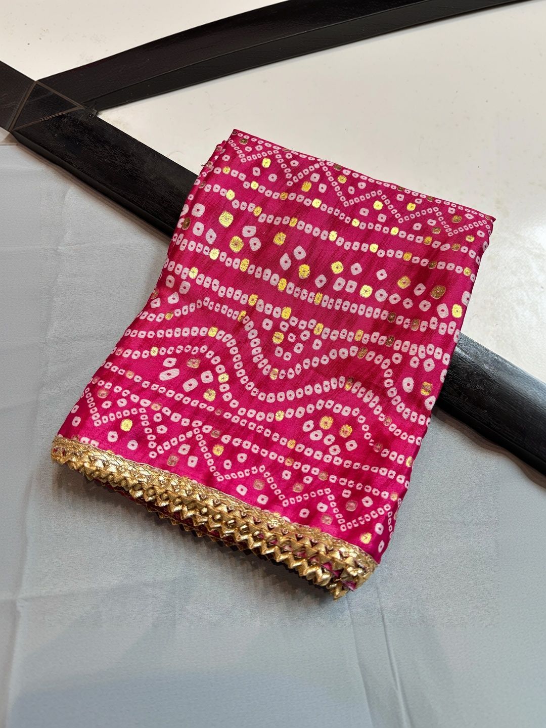 NAYE RANG Printed Art Silk Bandhani Dupatta-image-2
