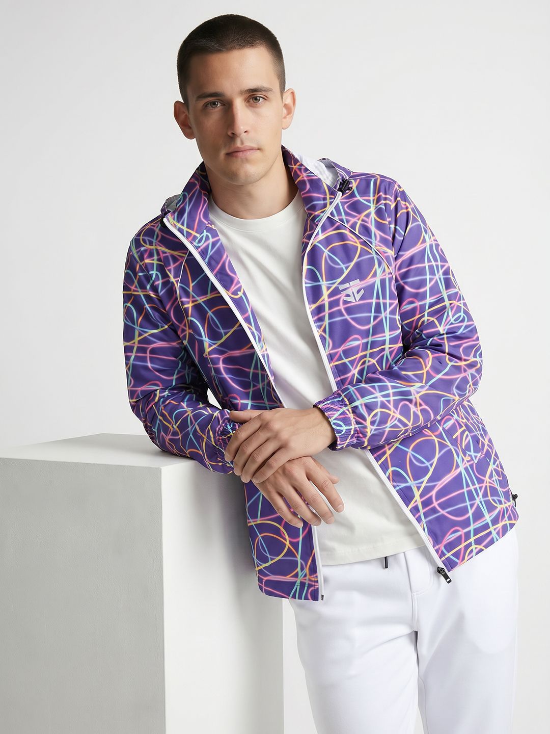 Sports 52 wear Printed Hooded Rain Jacket-image-25