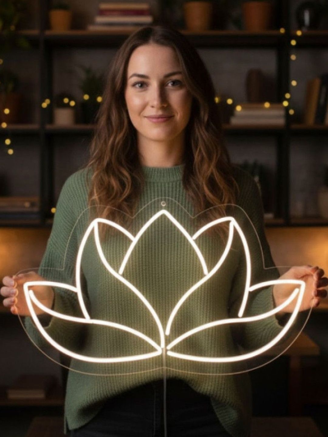 Custom Neon White Lotus Flower Neon Light-picture-49