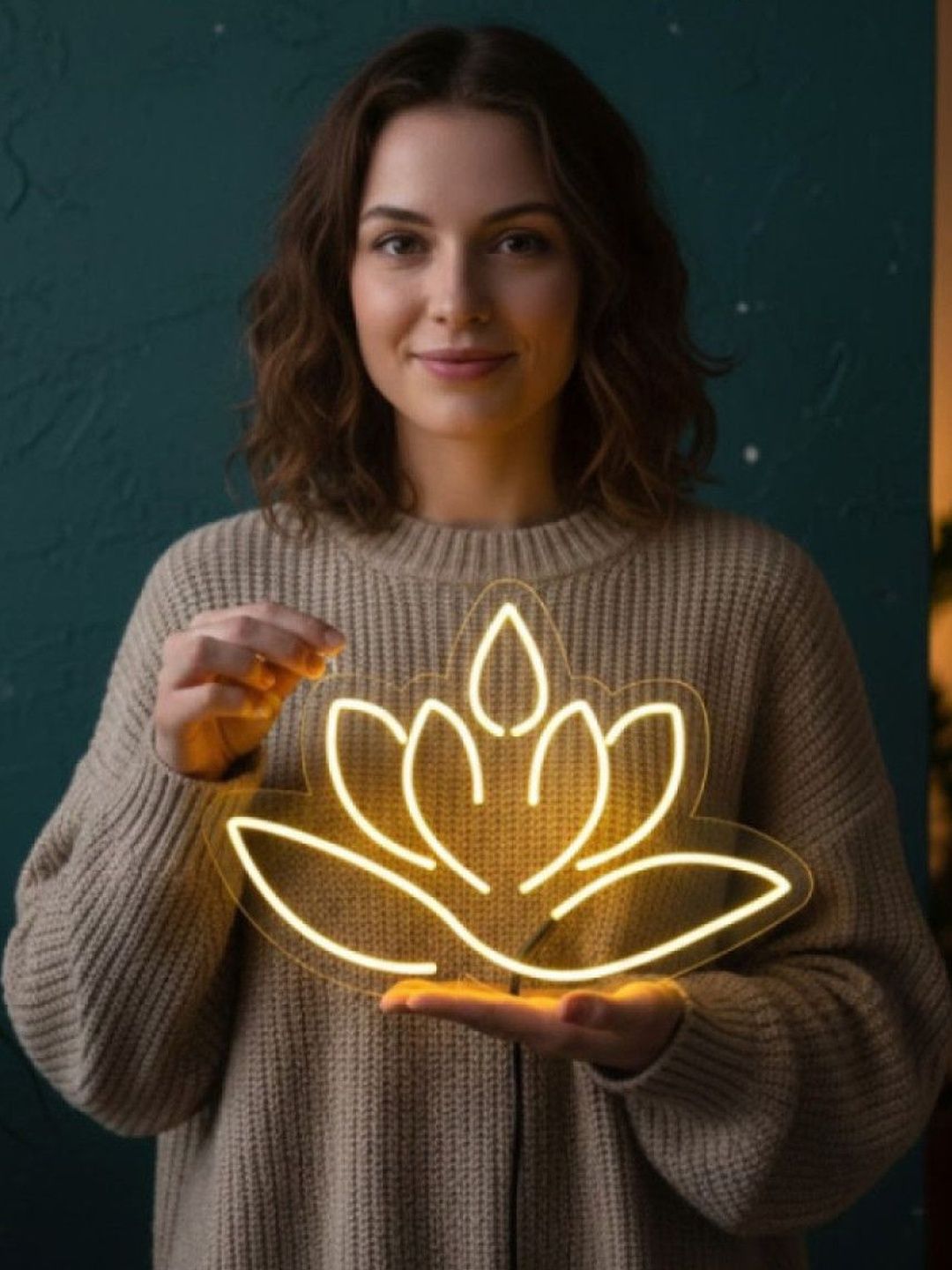 Custom Neon Yellow Lotus Flower Neon Light-picture-39