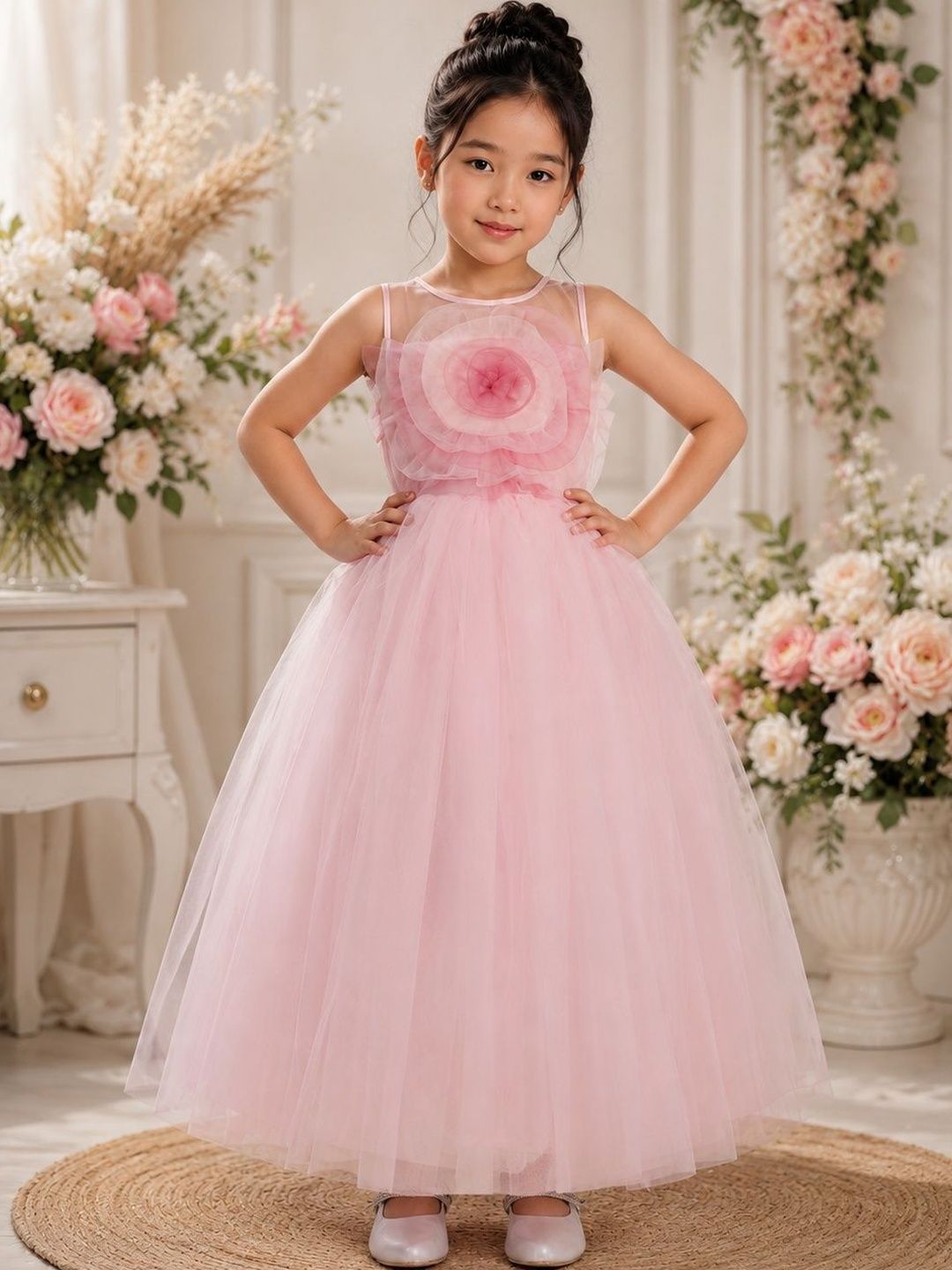 Dripteen Ruffled Net Maxi Dress-picture-13