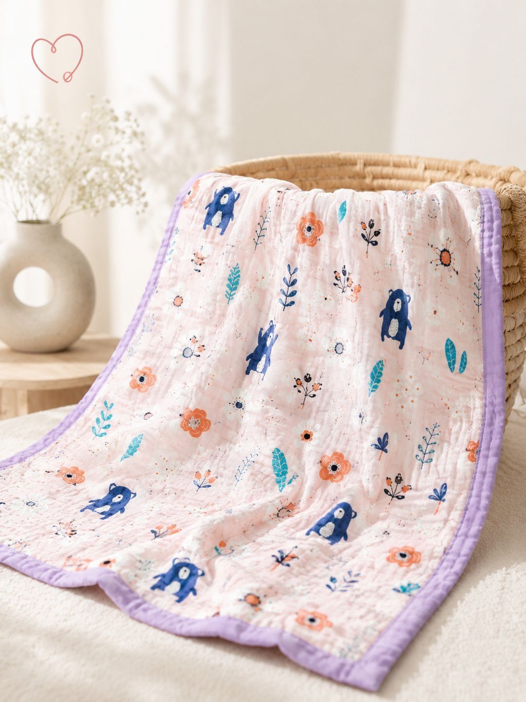 TINKERBUDS Purple Cartoon Characters AC Room 300 GSM Blanket-image-33