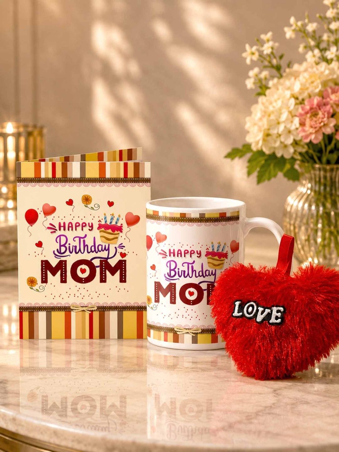 GIFT MY PASSION 3Pcs White & Red Printed Ceramic Mom Birthday Gift Combo-image-18