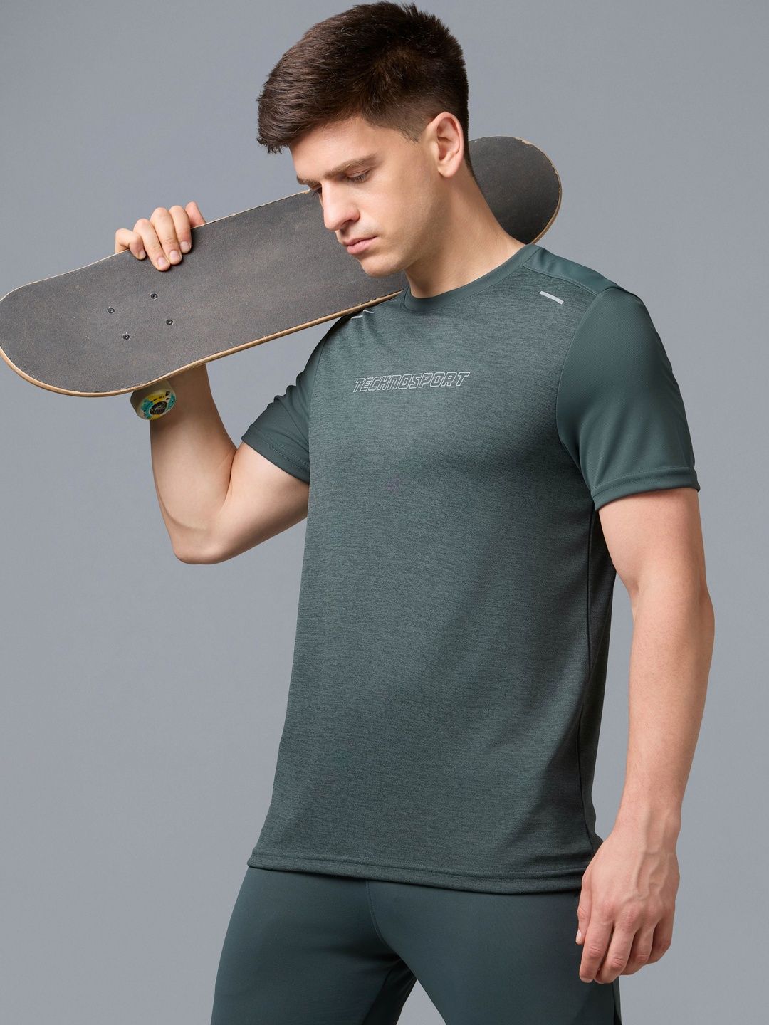 Technosport Men Brand Logo Printed Slim Fit T-shirt-picture-41