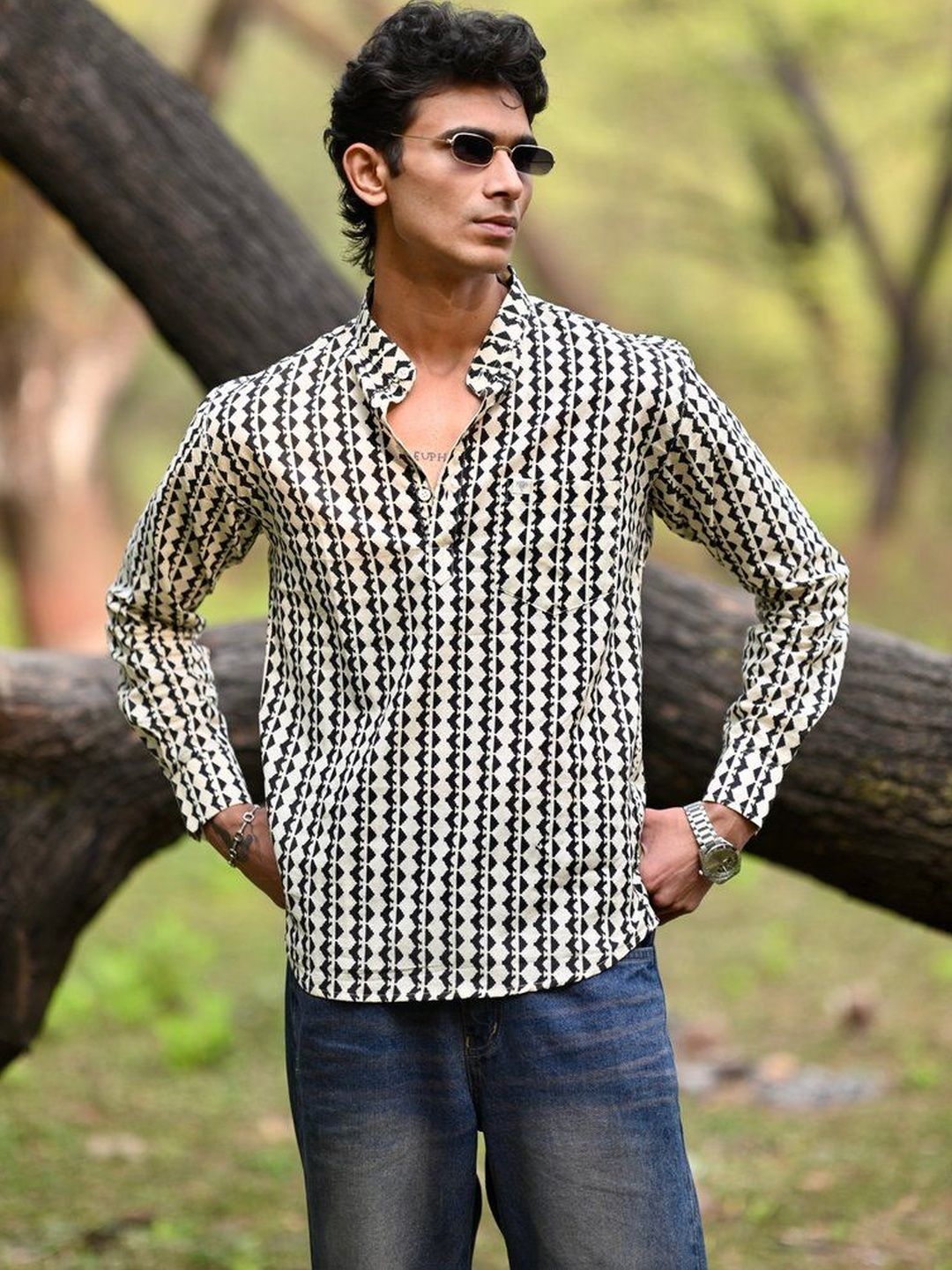 Hues Fab Men Geometric Printed Kurta-picture-55