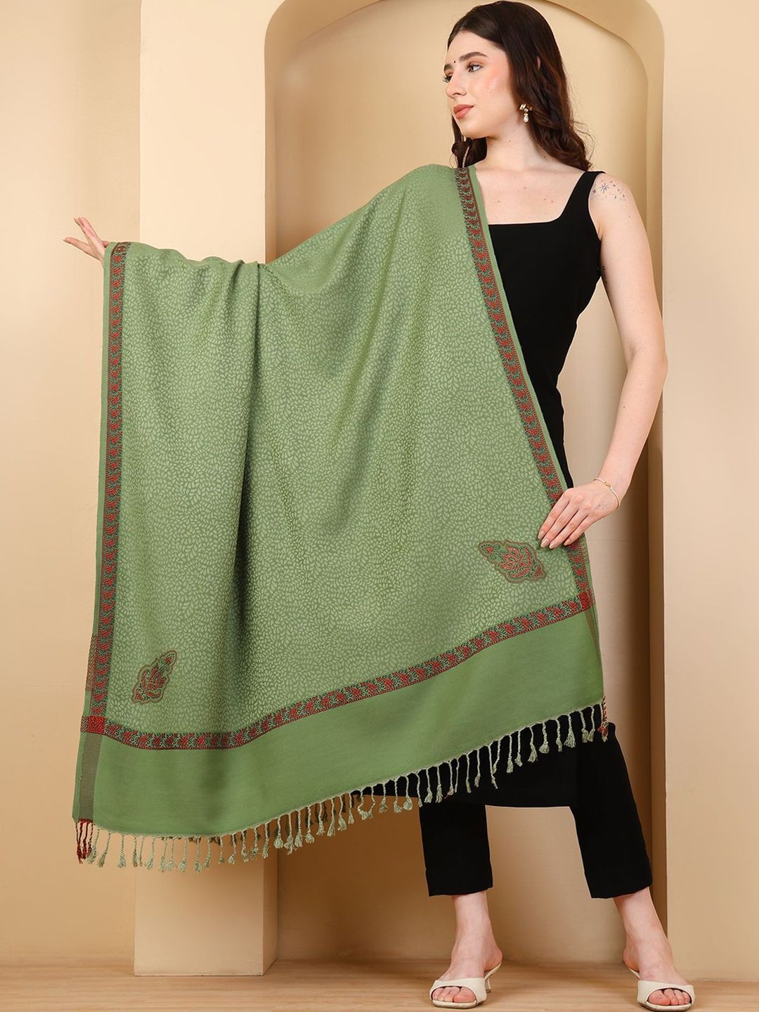 Qalabella Women Woven Design Shawl-image-41