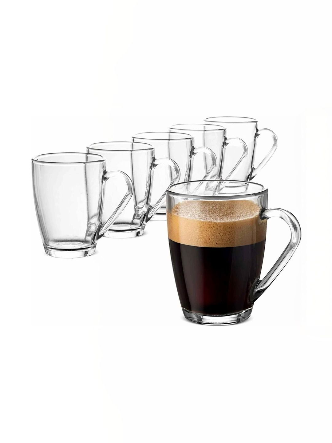 V Bright Transparent Solid Glass Transparent Mugs Set of Cups and Mugs-image-38