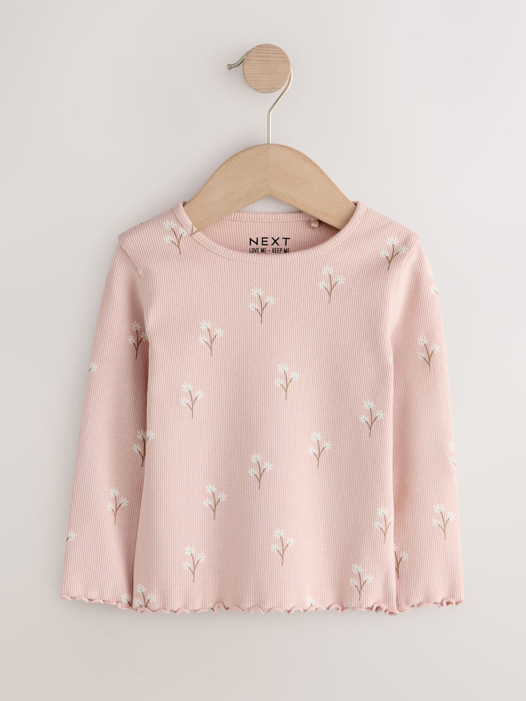 NEXT Ribbed Floral Printed Fitted Top-image-37