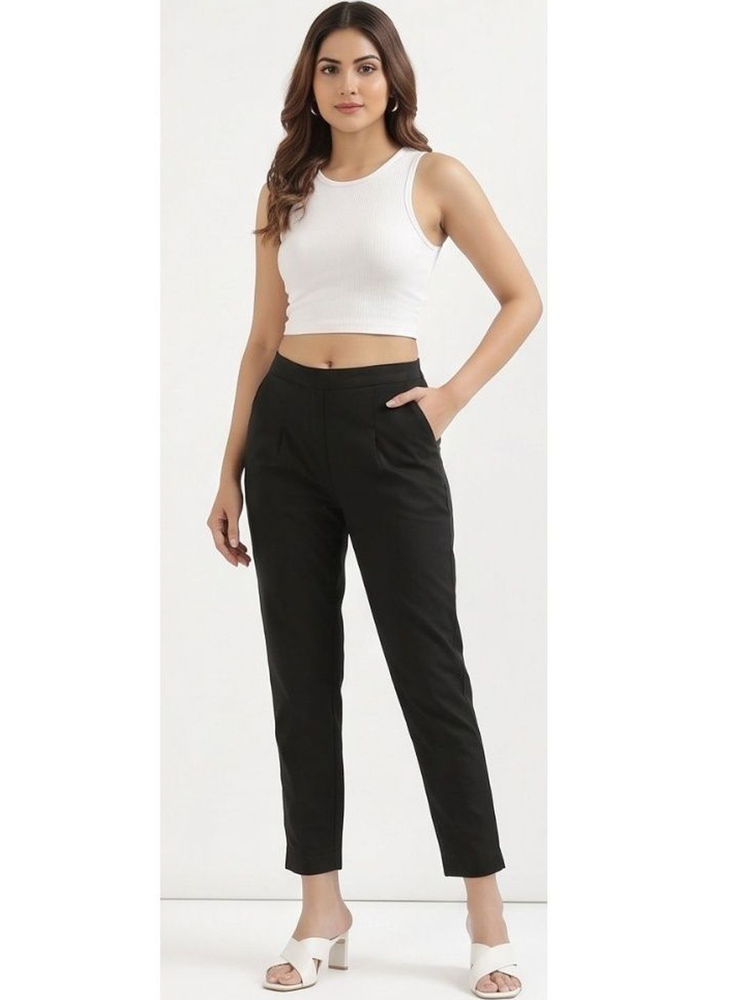 PXS Women Relaxed Easy Wash Pleated Trousers-picture-18