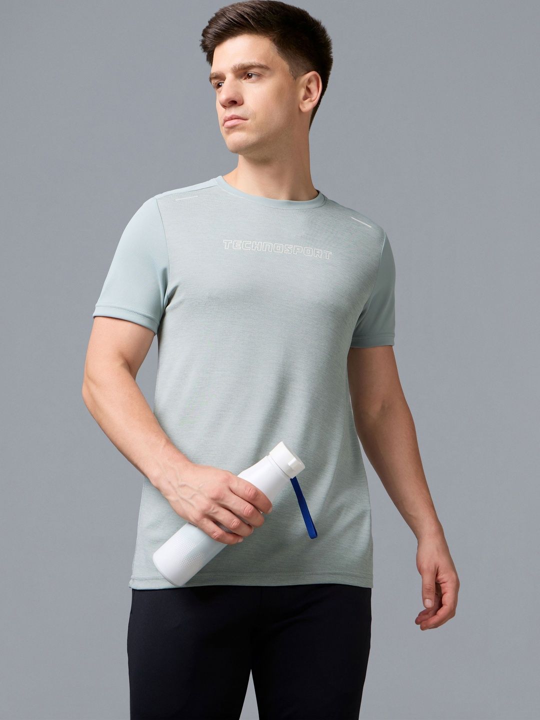 Technosport Men Brand Logo Printed Slim Fit T-shirt-picture-42