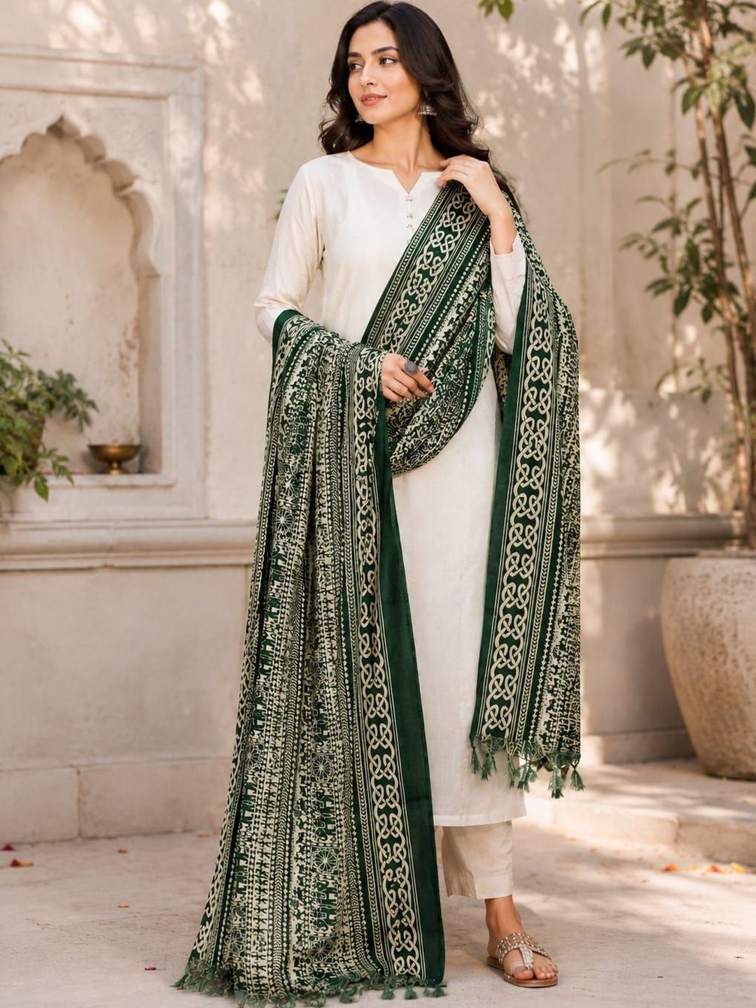 SAHINA DUPATTA Ethnic Motifs Printed Art Silk Block Print Dupatta-picture-30