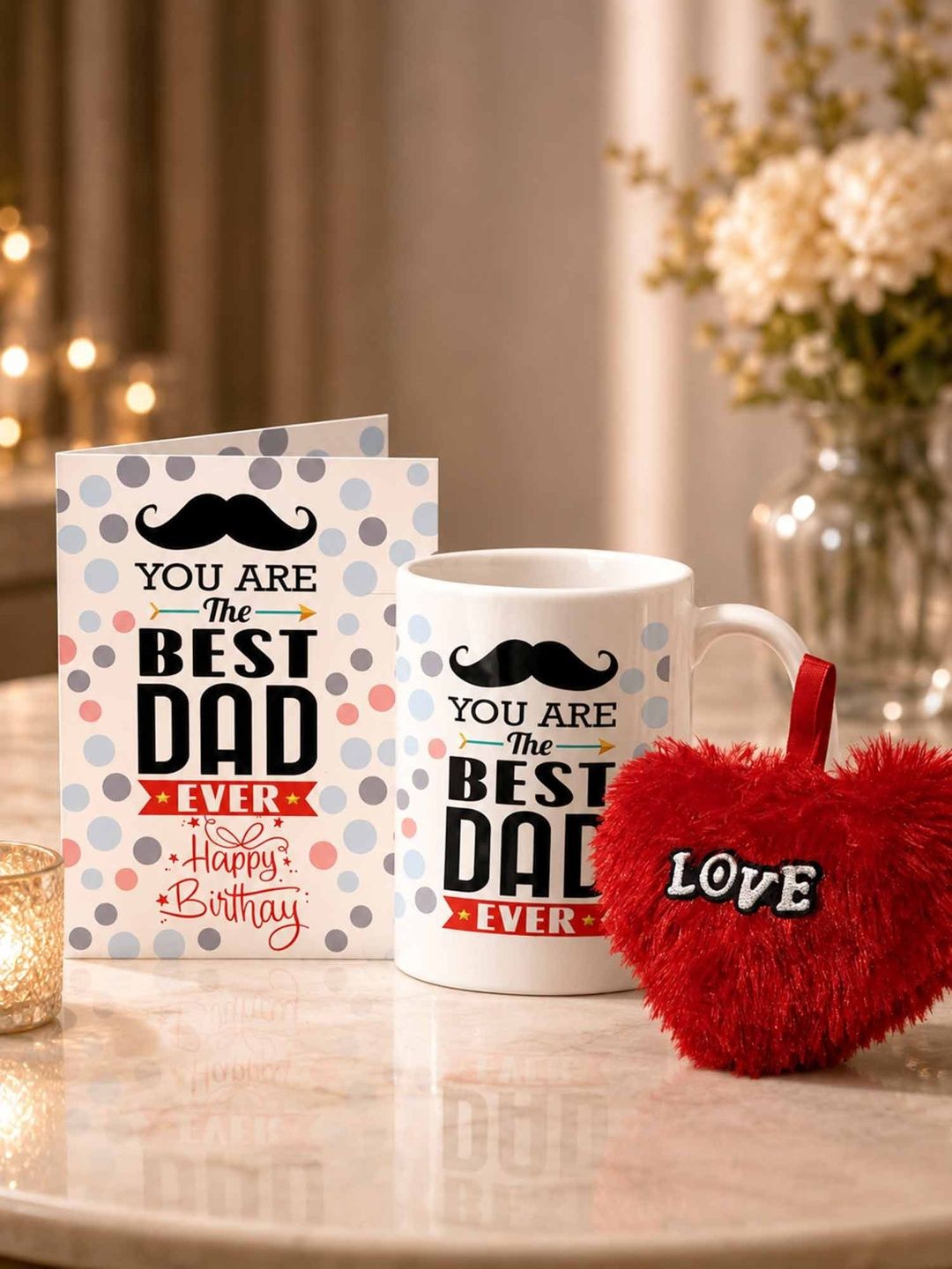 GIFT MY PASSION 3Pcs White & Red Printed Ceramic Dad Birthday Gift Combo-image-21