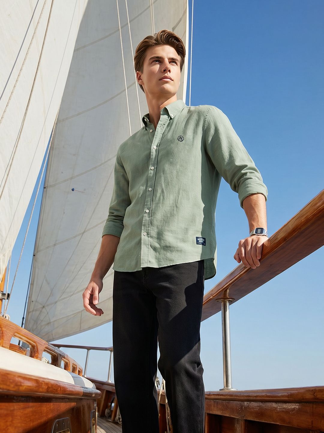 Nautica Spread Collar Casual Shirt-picture-24