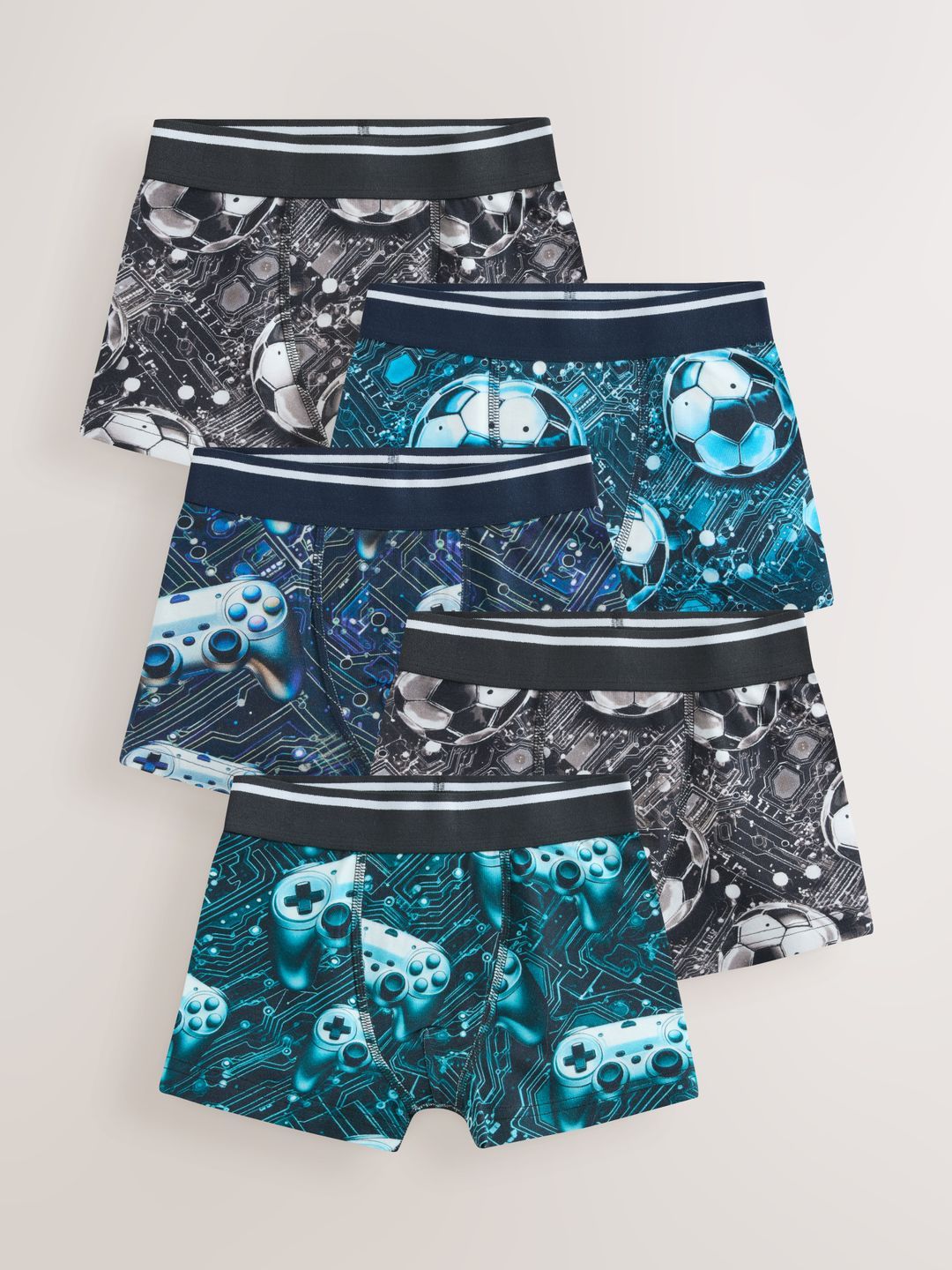 NEXT Boys Pack of 5 Graphic Printed Trunks-picture-50
