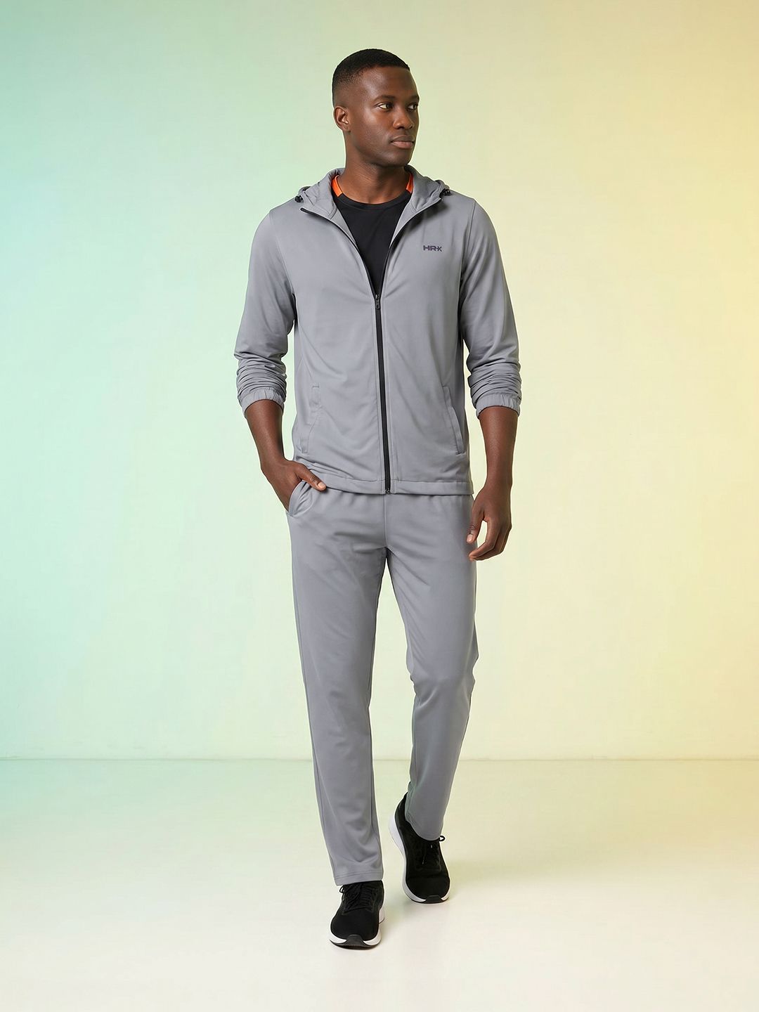 HRX by Hrithik Roshan Brand Logo Hooded Tracksuits-picture-46