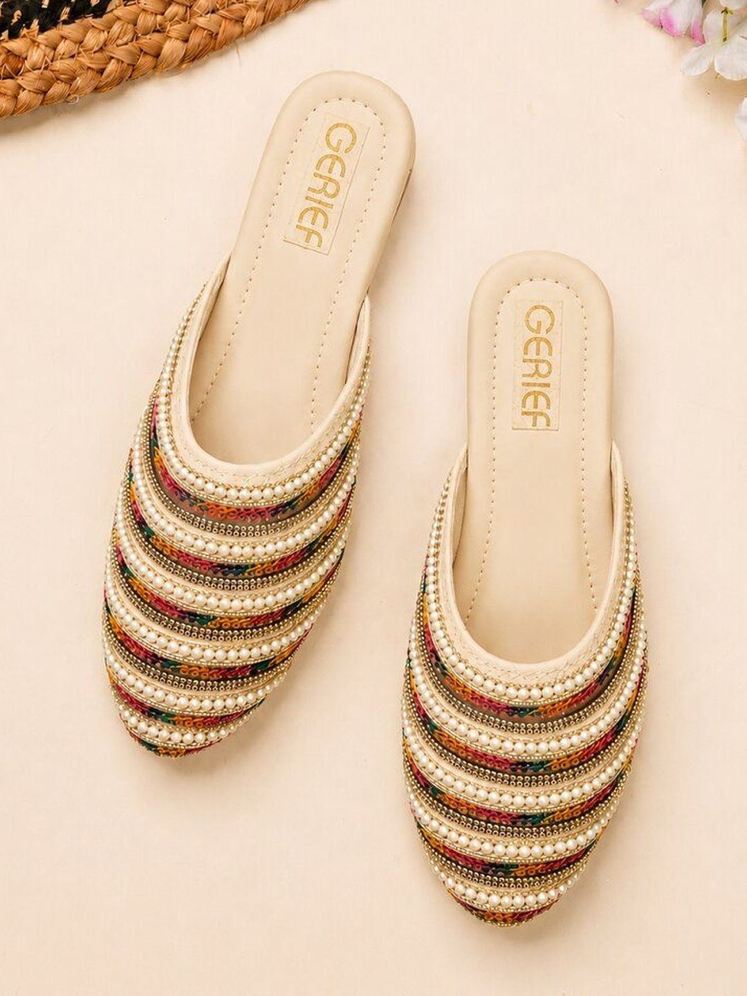 GERIEF Women Embellished Party Mules Flats-image-47