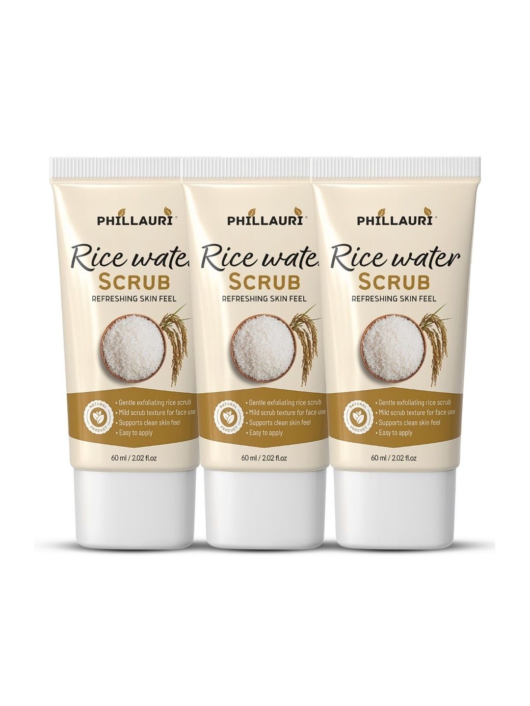 Phillauri Set Of 3 Rice Water Face Scrub - 60 ml Each-image-25