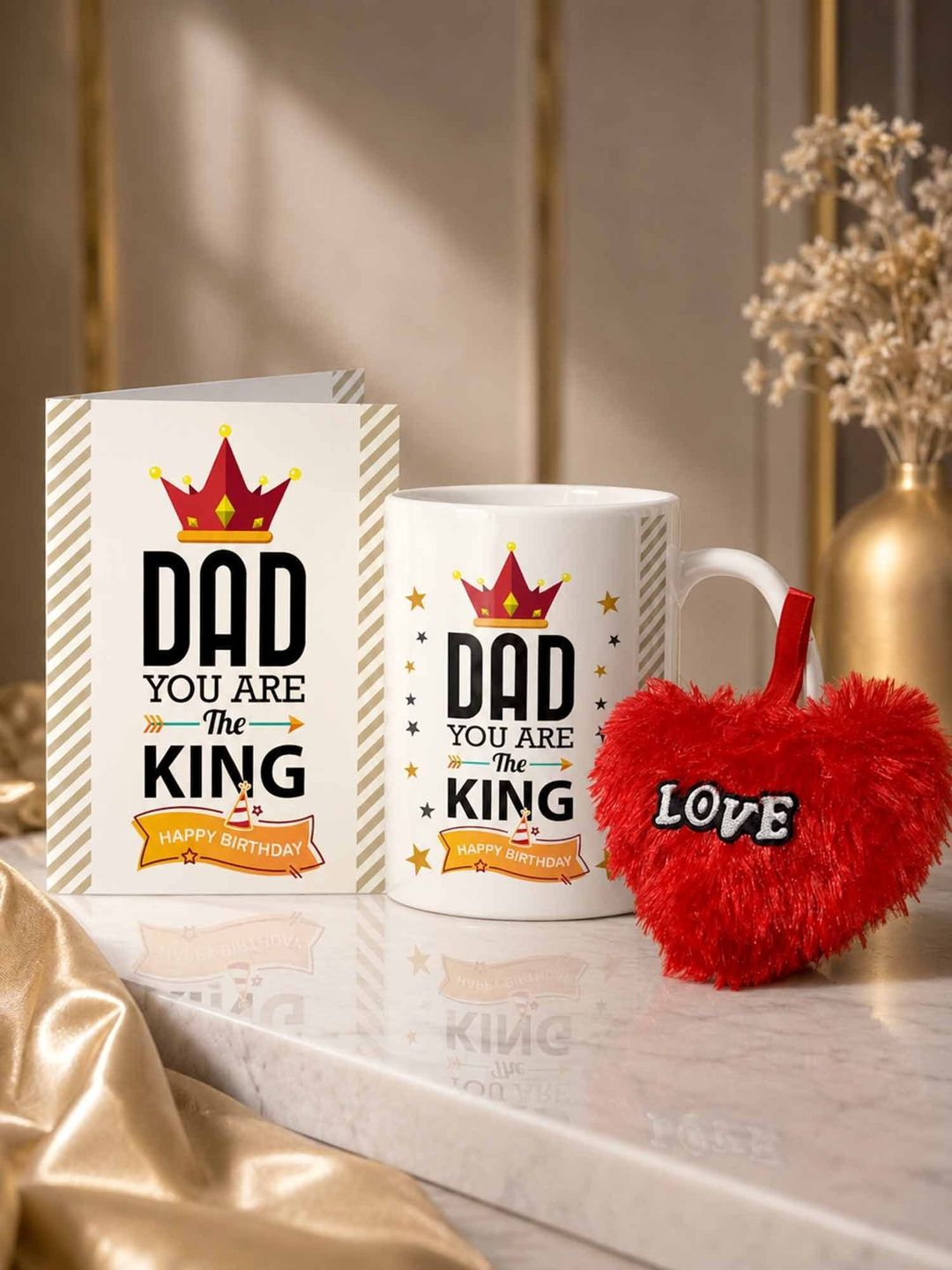 GIFT MY PASSION 3 Pieces Red & White Dad Birthday Gift Combo-image-31
