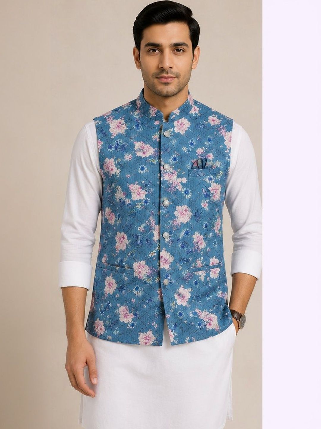 EPSI Printed Woven Nehru Jackets-image-42