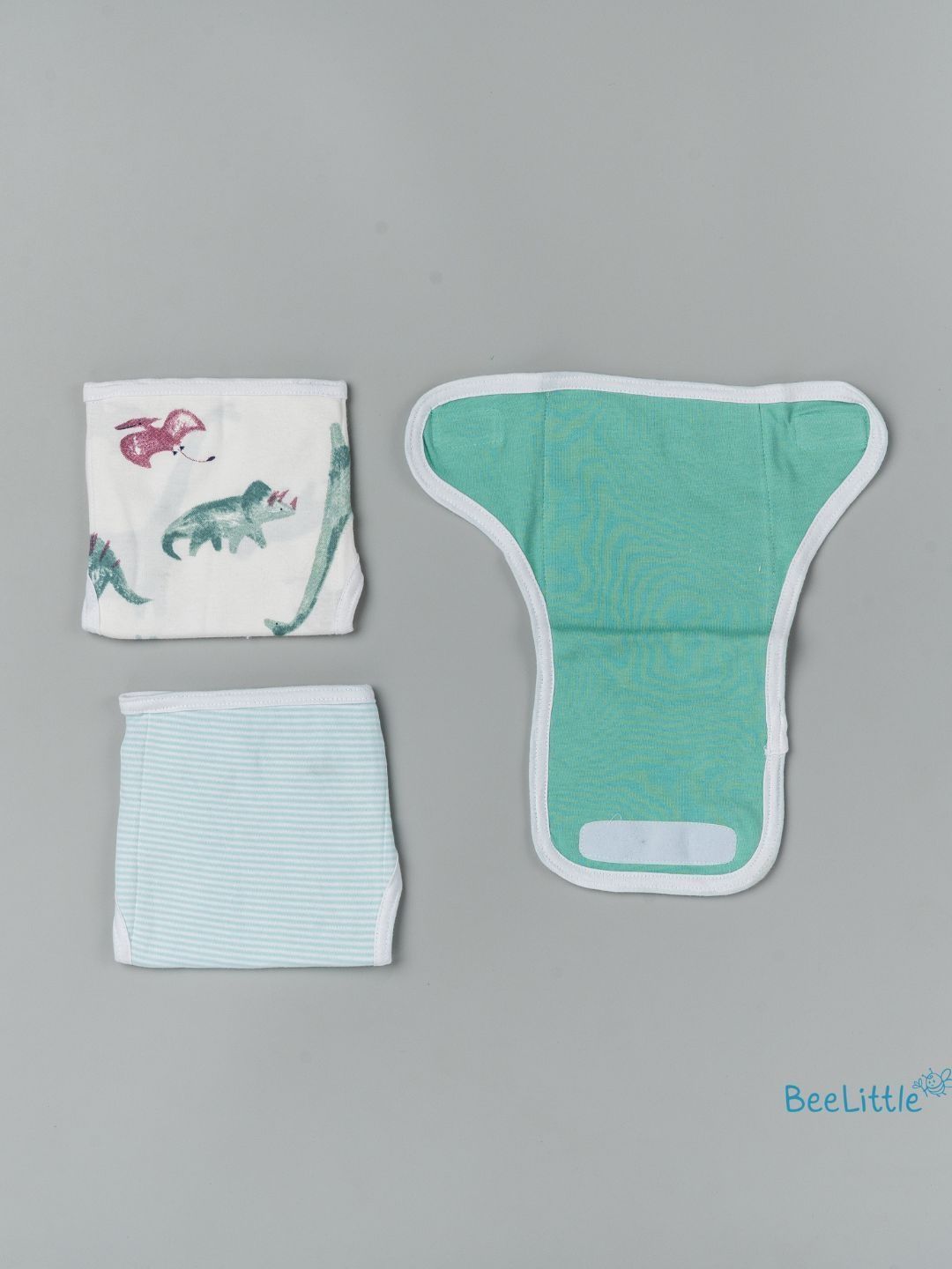 BeeLittle Set Of 3 Maroon Dino Printed Nappy Set-picture-56